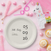 Hallo Dreißig Minimal Moderner 30. Geburtstag Pappteller (Party)