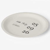 Hallo Dreißig Minimal Moderner 30. Geburtstag Pappteller (Schrägansicht)