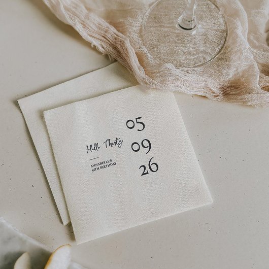 Hallo Dreißig Minimal Moderner 30. Geburtstag Serviette