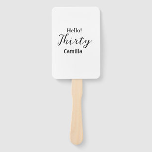 Hallo dreißigster Geburtstag Name einfach minimal  Fächer