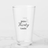 Hallo dreißigster Geburtstag Name einfach minimal Glas (Rückseite)