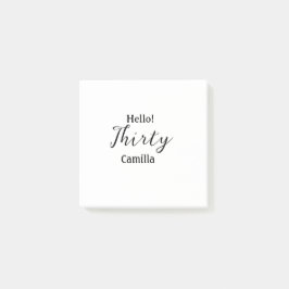 Hallo dreißigster Geburtstag Name einfach minimal  Post-it Klebezettel
