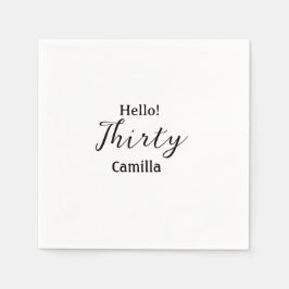 Hallo dreißigster Geburtstag Name einfach minimal  Serviette