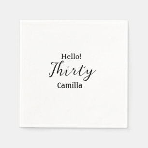 Hallo dreißigster Geburtstag Name einfach minimal Serviette