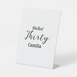 Hallo dreißigster Geburtstag Name einfach minimal  Sockelschild