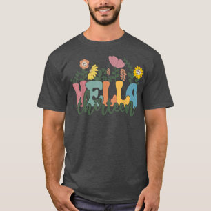 Hallo Dreizehn Blume Ich bin 13 Jahre alt glücklic T-Shirt