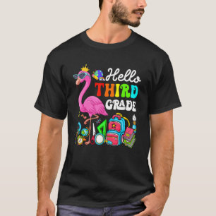 Hallo Dritte Grade Flamingo Zurück zur Schule erst T-Shirt