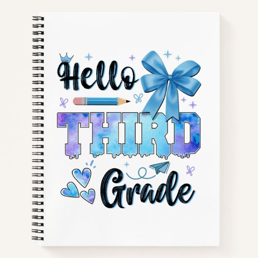 Hallo Dritte Klasse Erster Schultag Coquette Notizblock (Vorderseite)