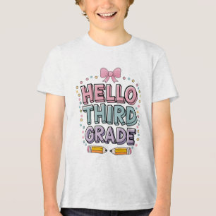 Hallo Dritte Klasse! Funny für Zurück zur Schule Tri-Blend Shirt