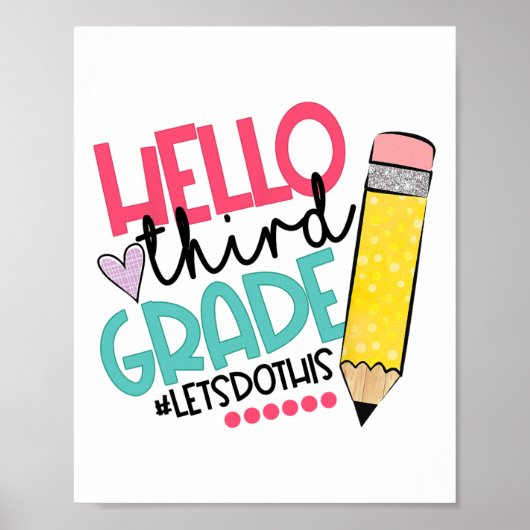Hallo dritte Klasse #lass uns das machen Glücklich Poster (Vorne)