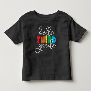 Hallo Dritte Klasse - Niedlich farbenfroh zurück z Kleinkind T-shirt