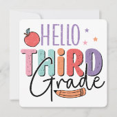 Hallo Dritte Klasse zurück in die Schule Einladung (Vorderseite)