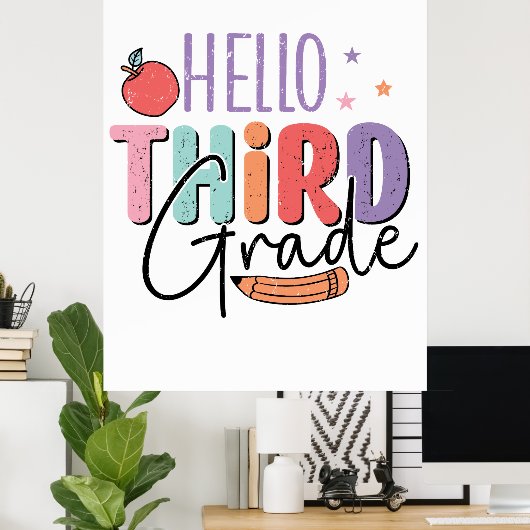 Hallo Dritte Klasse zurück in die Schule Poster (Heimbüro)