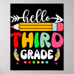 Hallo Dritter Grad 3 zurück zum Schullehrer Poster