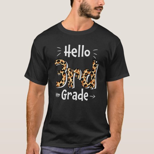Hallo Dritter Leopard Lehrer Student zurück T-Shirt (Vorderseite)