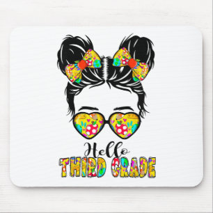 Hallo Drittklässler Messy Bun Mädchen 3. Klasse Ck Mousepad