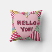Hallo du bunter Kissen Moderner Trend Kissen (Rückseite)