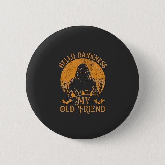 Hallo Dunkelheit Alter Freund Sensenmann Orange Mo Button (Vorderseite)