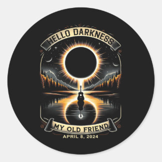 Hallo Dunkelheit Mein alter Freund Solar Eclipse 8 Runder Aufkleber
