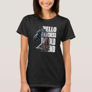 Hallo Dunkelheit mein altes Freund Pferd American T-Shirt