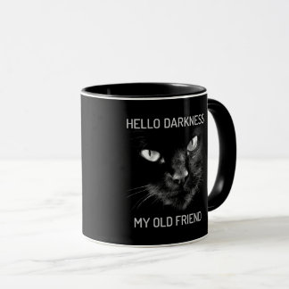 Hallo Dunkelheit Meine alte Freundin Katze - V2 Tasse