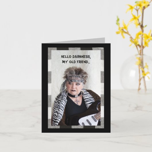 Hallo Dunkelheit, meine alte Freundin lustige Kart Karte (Gelbe Blume)