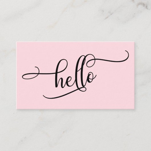 Hallo durchdachte Skript-Typografie auf blassem - Visitenkarte (Vorderseite)