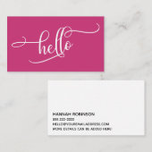 Hallo durchdachte Skript-Typografie über Magenta Visitenkarte (Vorne/Hinten)