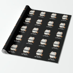 Hallo Ebi-body Funny Ebi Sushi Pun Dark BG Geschenkpapier