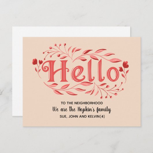 Hallo, Editable We are New to the Neighborhood Po Postkarte (Vorne/Hinten)