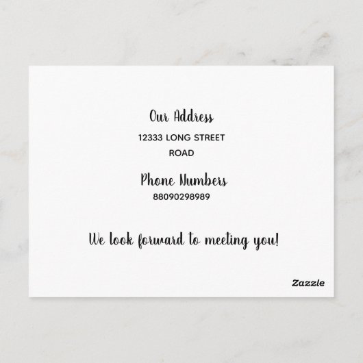 Hallo, Editable We are New to the Neighborhood Po Postkarte (Rückseite)