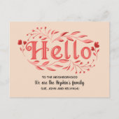 Hallo, Editable We are New to the Neighborhood Po Postkarte (Vorderseite)