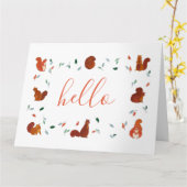 Hallo Eichhörnchen Blank Karte (Gelbe Blume)