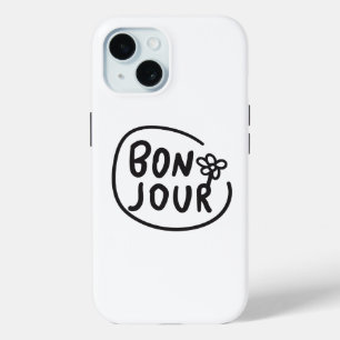 Hallo Einfach Moderne Florale Französische Begrüßu Case-Mate iPhone Hülle