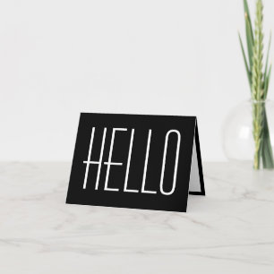 Hallo Einfache Minimalistische Typografie Schwarz Karte