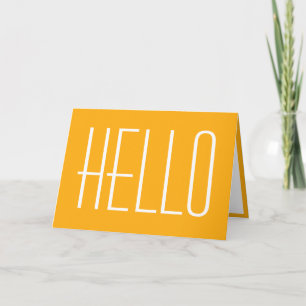Hallo Einfache Typografie Minimalist Gelb & Weiß Karte