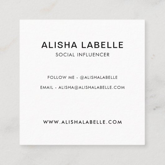 Hallo Einführung Gold Pinselschrift & Schwarzer Ra Quadratische Visitenkarte (Rückseite)