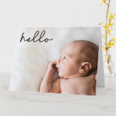 Hallo Einführung Kindergeburt mit Foto Custom Karte (Gelbe Blume)