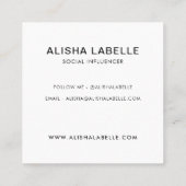 Hallo Einführung Pinselschrift und rosa Rahmen Quadratische Visitenkarte (Rückseite)