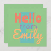 Hallo einladen von Vorlage funky Flat Card (Vorne/Hinten)