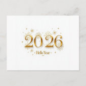 Hallo Einladung 2026 – Elegante Neujahrsparty-Kart (Vorderseite)