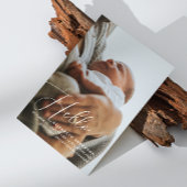 Hallo . Elegante minimalistische Skriptgeburt Ankündigung