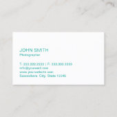 Hallo eleganter tadelloser grüner Fotograf Visitenkarte (Rückseite)
