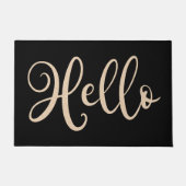 Hallo elegantes Skript schwarz neutrales Licht bra Fußmatte (Vorderseite)