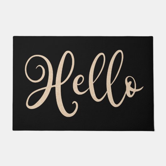 Hallo elegantes Skript schwarz neutrales Licht bra Fußmatte (Vorderseite)