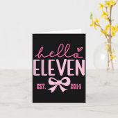 Hallo Eleven Est 2014 Pink Coquette Bow 11. Geburt Karte (Gelbe Blume)