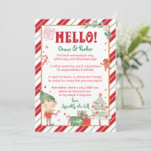 Hallo Elf Brief Willkommen zurück Personalisieren  Einladung (Stehend Vorderseite)