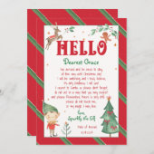 Hallo Elf Christmas Magical Elf Printable Einladung (Vorne/Hinten)