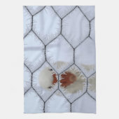 Hallo ! Ente hinter mattierter Zaun-Küche Geschirrtuch (Vertikal)