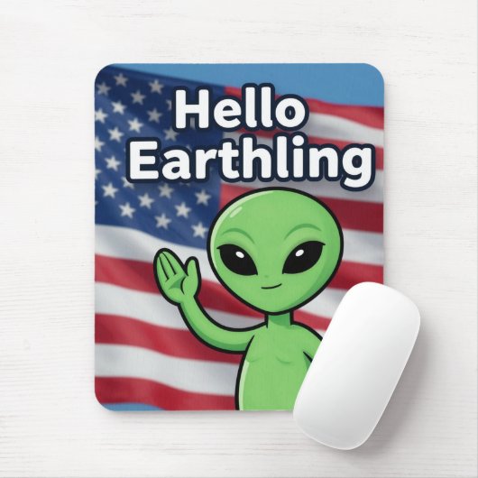 Hallo Erdling Mousepad (Mit Mouse)